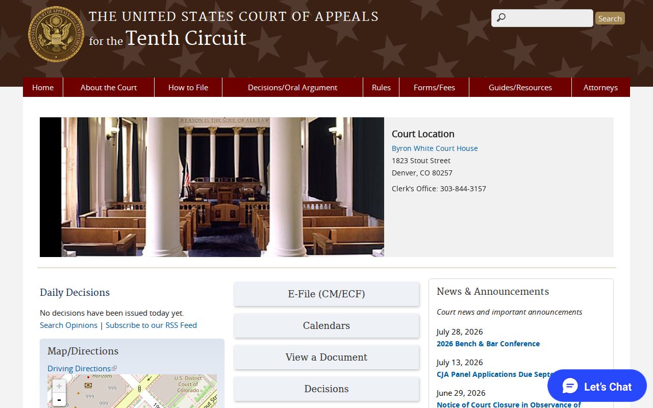 Washington County federal court docket Tenth Circuit source