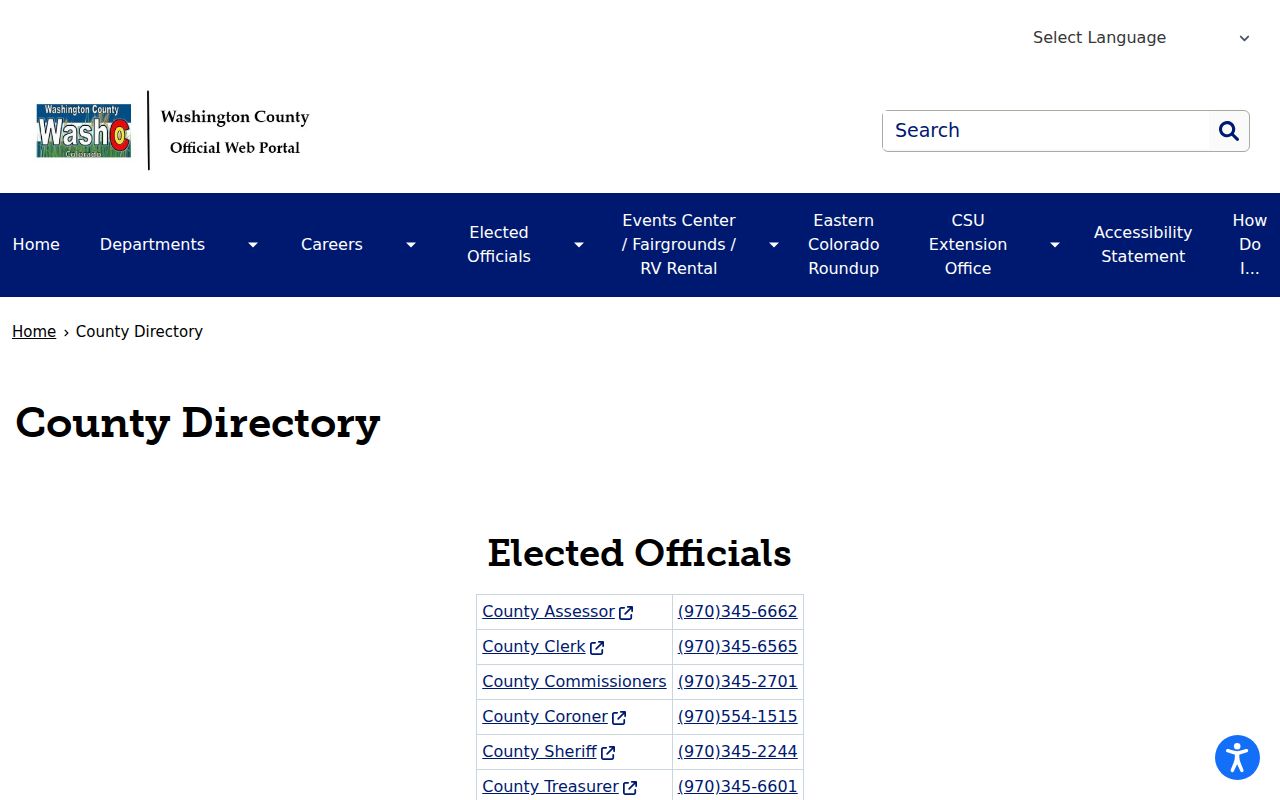 Washington County court docket Combined Court directory listing