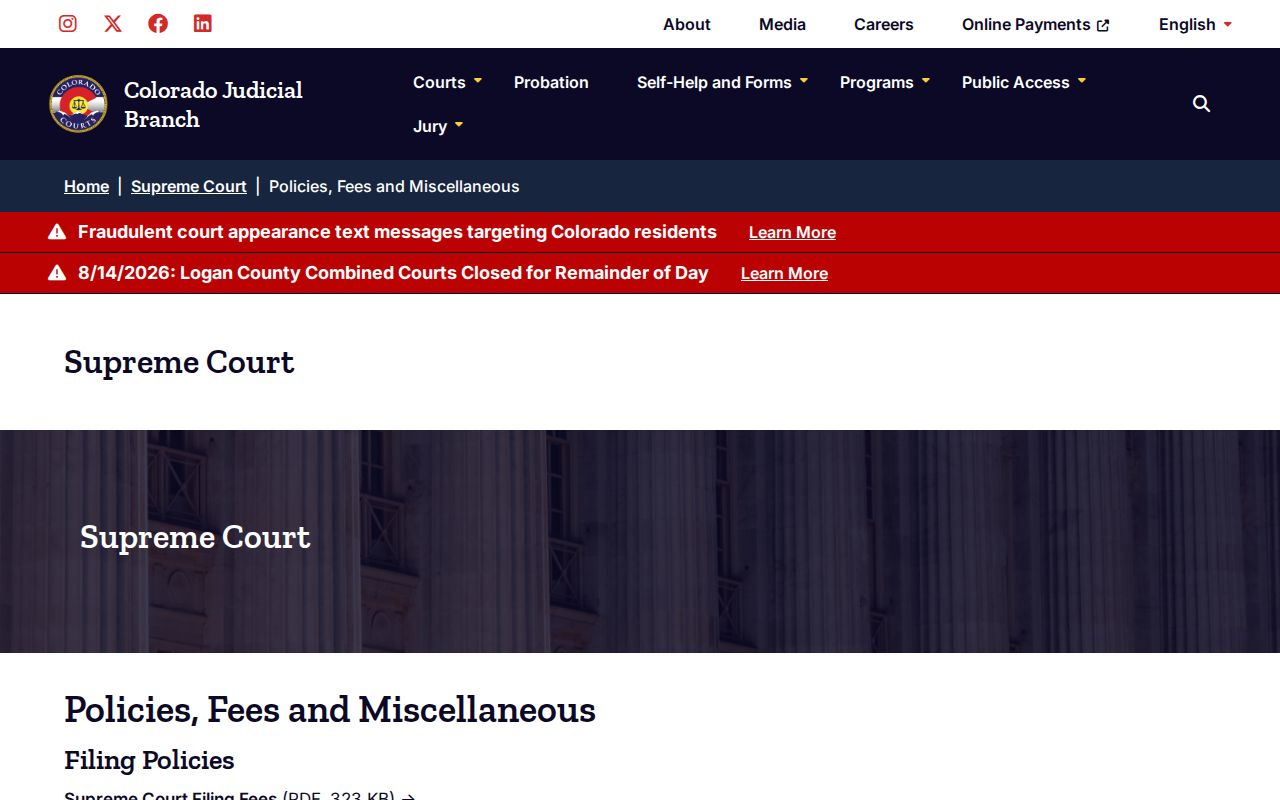 Washington County court records and Colorado appellate record policies